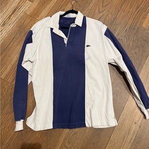 Lacoste striped polo long sleeve collar